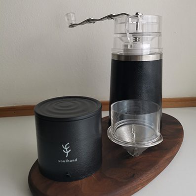 Soulhand all-in-one grinder and pour over for travel