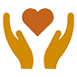 heart between two hands icon