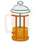 french press coffee brewing method icon