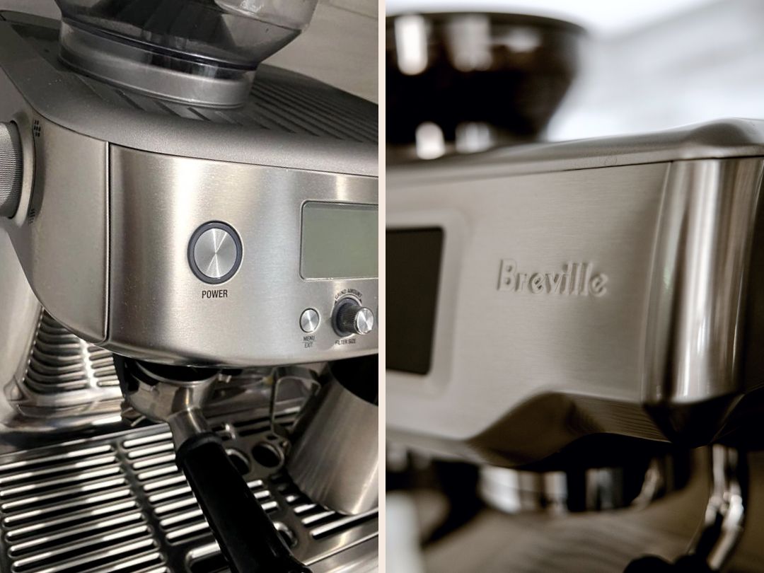 Close up shots of the Breville Barista Pro super automatic espresso machine