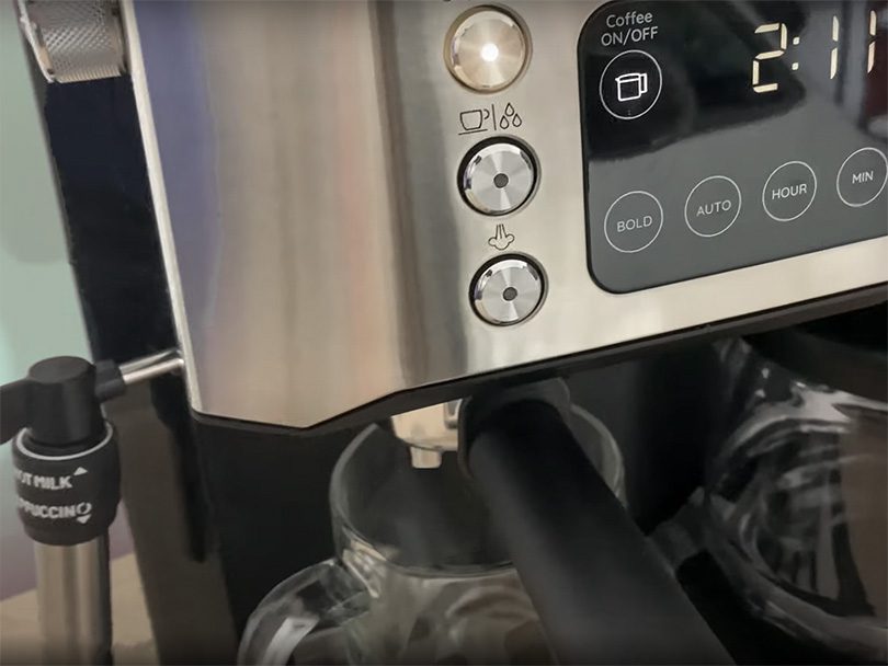User interface for making espresso on the DeLonghi All-In-One combi coffee maker