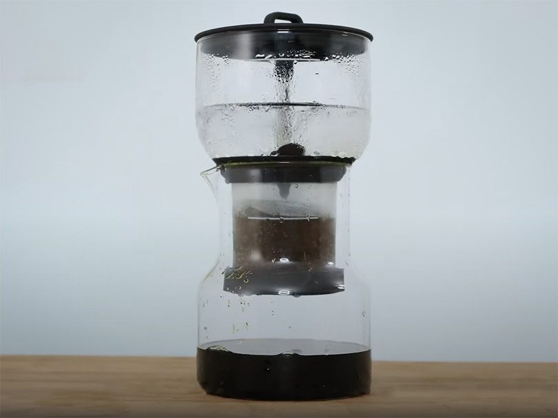 Bruer cold drip coffee maker in use