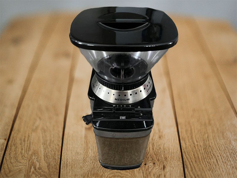 Top down view of the Cuisinart burr grinder (DBM8)