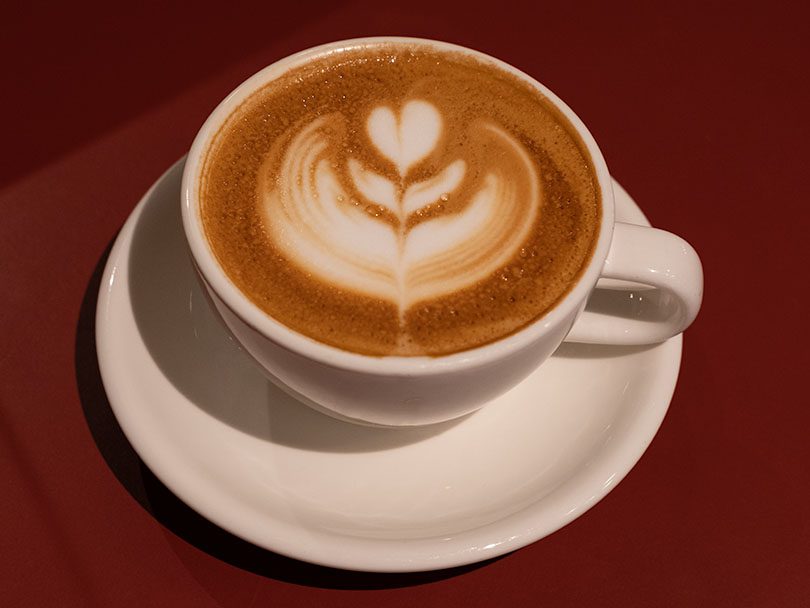 Breve coffee made from espresso and steamed half-and-half milk