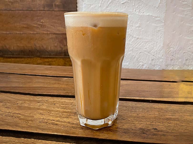 A frappe made from mixing instant coffee (or espresso) with ice, milk, and water