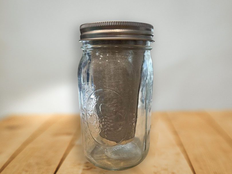 Cold brew coffee filter in a mason jar