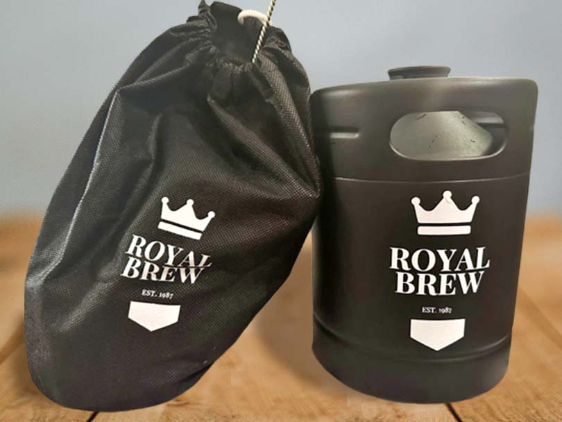 Royal Brew nitro cold brew coffee maker keg and storage bag