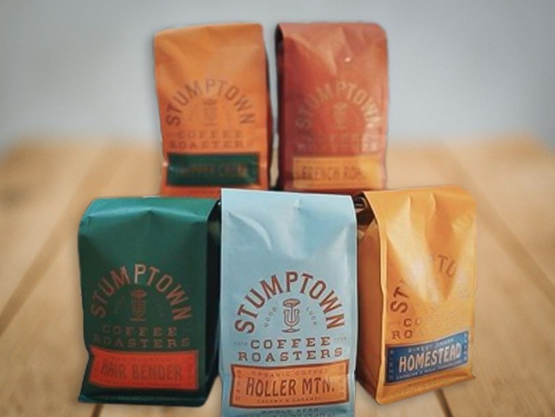 Selection of 5 different bags of Stumptown coffee beans