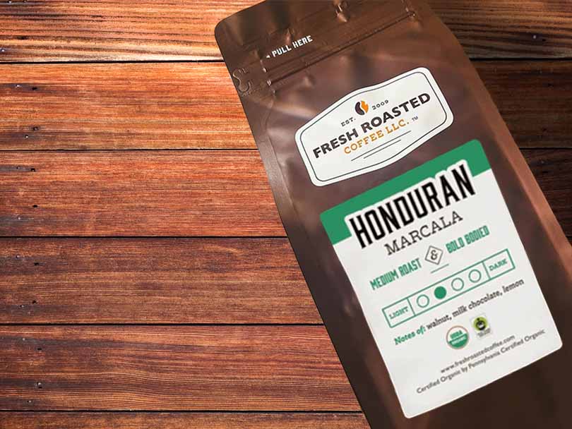 Fresh Roasted, Organic Honduran Marcala Whole Coffee Beans Medium Roast