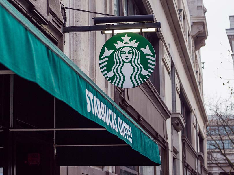Iconic Starbucks signage and logo