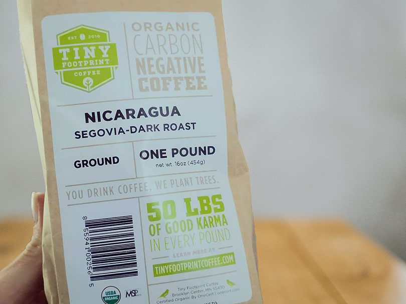 Tiny Footprint Fair Trade Organic Nicaragua Segovia Dark Roast, Whole Bean Coffee, USDA Organic, Fair Trade Certified, Carbon Negative